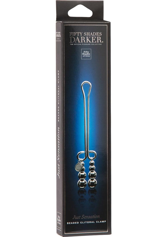 Fifty Shades Darker Just Sensation Beaded Clitoral Clamp - Metal/Silver