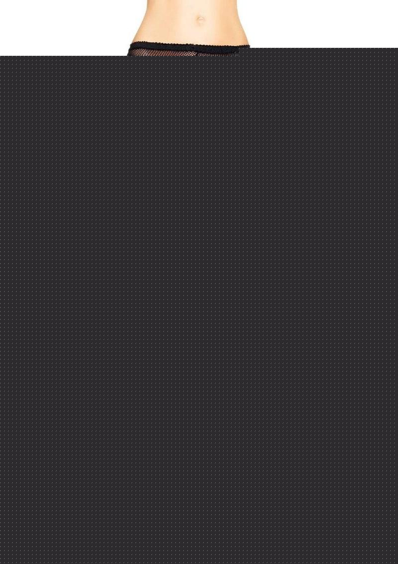 Lycra Fishnet Pantyhose with Rhinestone Detail Throughout - Black - One Size