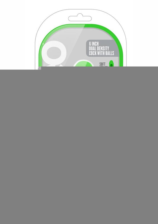 Neo Dual Density Dildo with Balls - Green/Neon Green - 6in