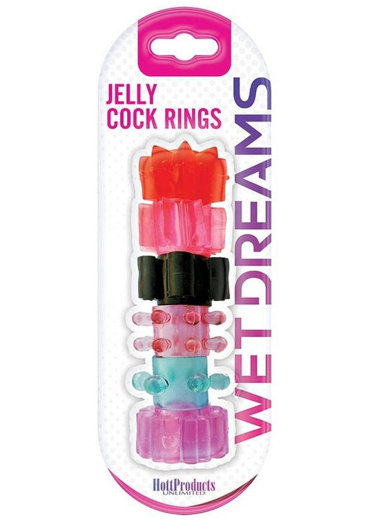 Pleasure Stars Jelly Cock Rings - Assorted Colors - 6 Pack