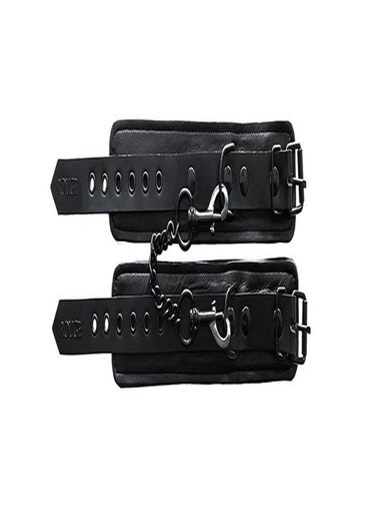 Rouge Leather Wrist Cuffs - Black
