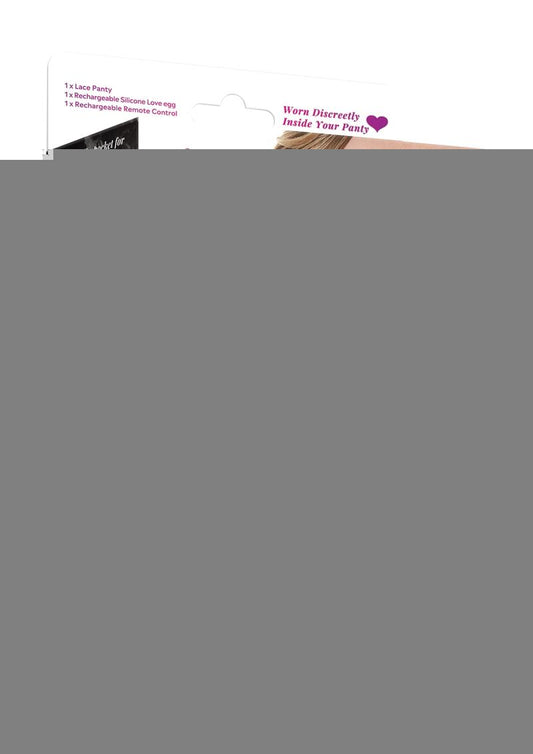 Secrets Lace Panty and Love Egg Rechargeable Panty Vibe with Remote Control - Blue/Turquoise - Plus Size/Queen