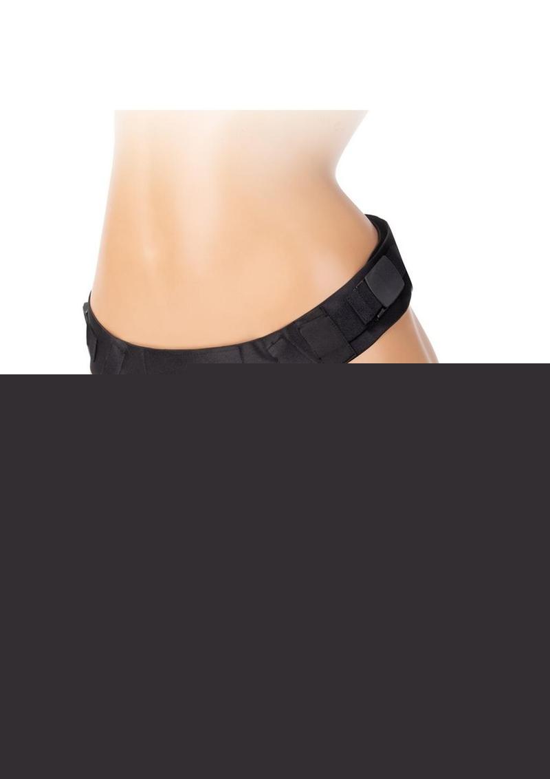 WhipSmart Double Penetration Jock Strap Harness - Black - Plus Size/Queen