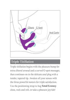 3Some Total Ecstasy Silicone Rechargeable Vibrator with Remote Control - Purple