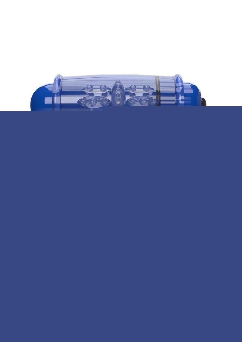 4b Double Wammy Silicone Rechargeable Dual Vibrating Couples Cock Ring - Blue/Blueberry