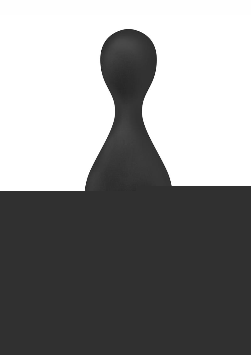 Anal Adventures Platinum Wave Silicone Butt Plug - Black