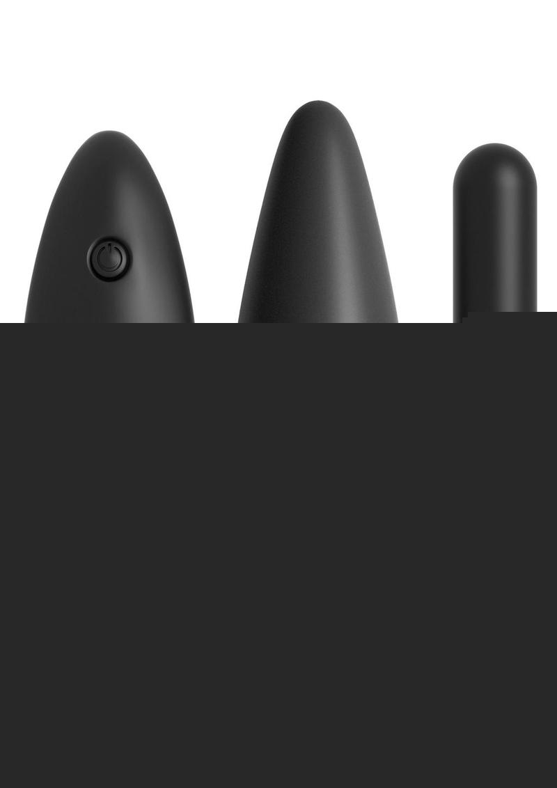 Anal Fantasy Collection Remote Control Silicone Plug Waterproof - Black - 4in