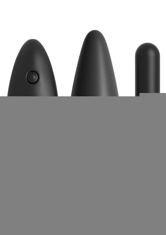 Anal Fantasy Collection Remote Control Silicone Plug Waterproof - Black - 4in