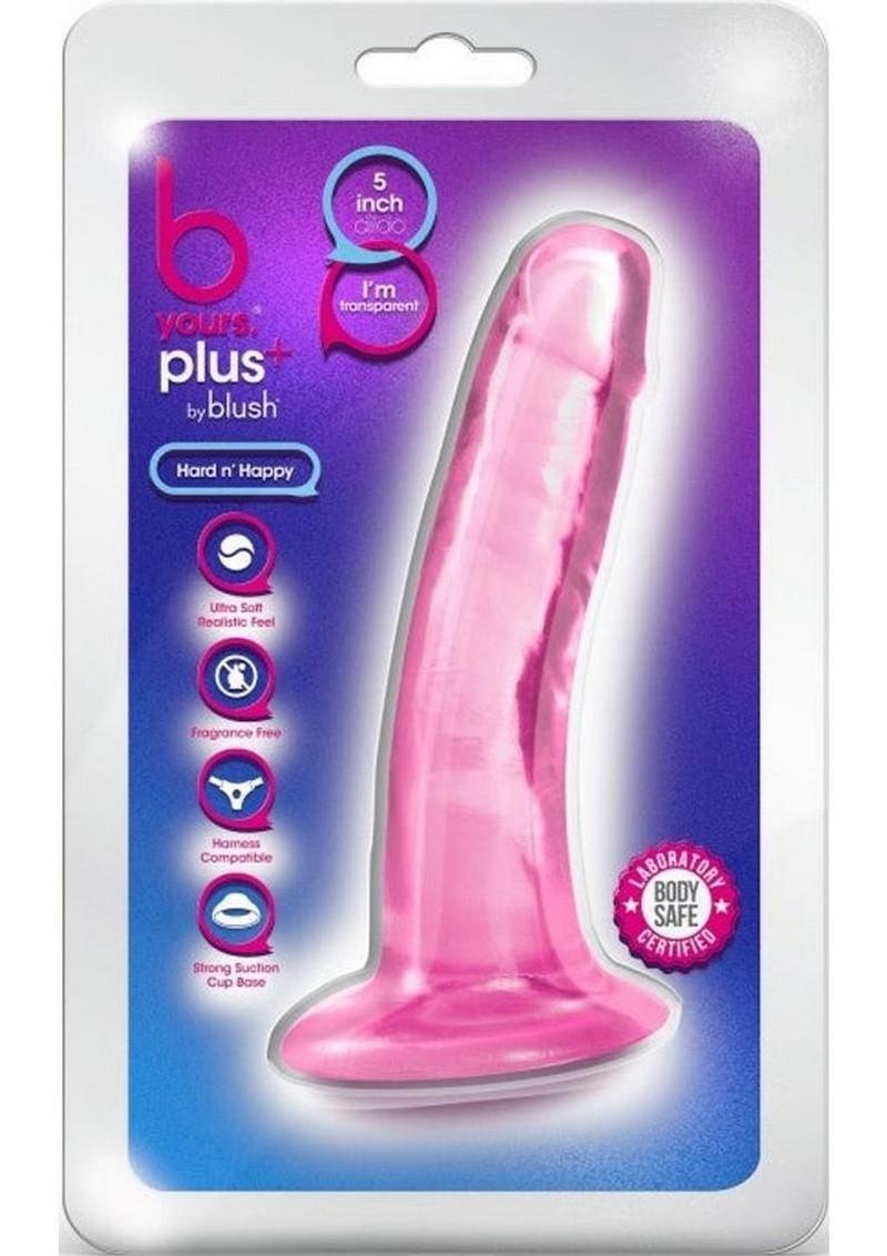 B Yours Plus Hard N' Happy Realistic Dildo - Pink - 5.5in