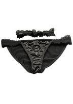 Bedroom Bliss Jolie Strap-On Panty Harness and Garter - Black - Large