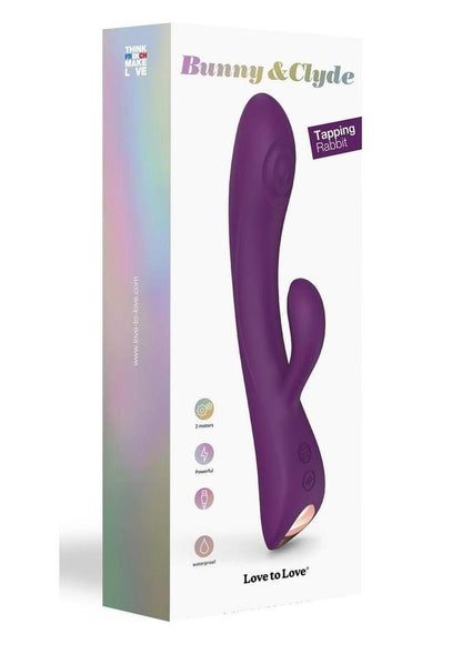 Bunny and Clyde Rechargeable Silicone Rabbit Vibrator - Purple/Purple Rain