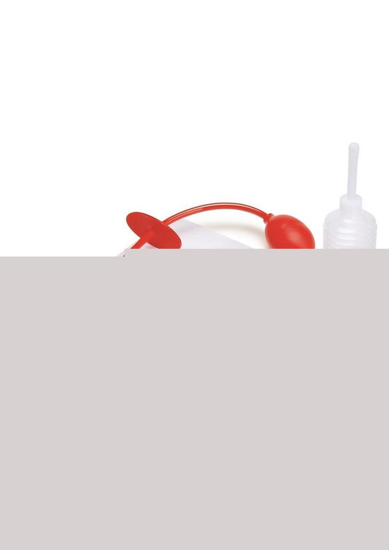 Cleanscene Higginson Anal Douche - Red - 5 Piece/Set