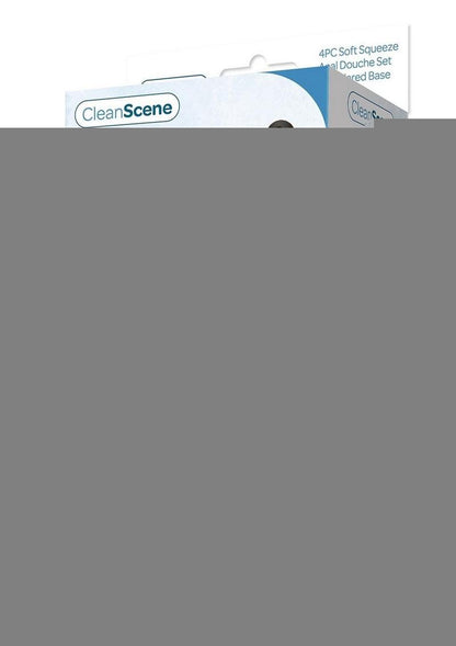 Cleanscene Soft Squeeze Beaded Anal Douche Set with Flared Base - Black - 4 Piece