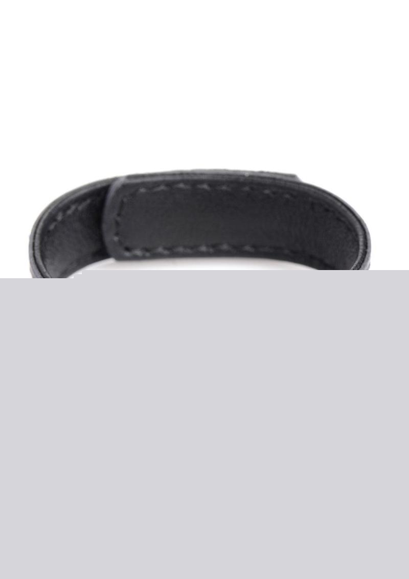 Cock Gear Velcro Leather Cock Ring - Black