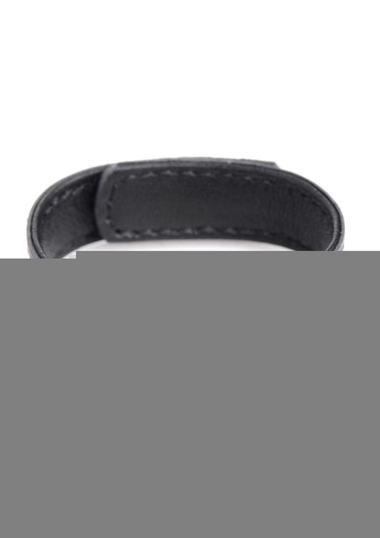 Cock Gear Velcro Leather Cock Ring - Black