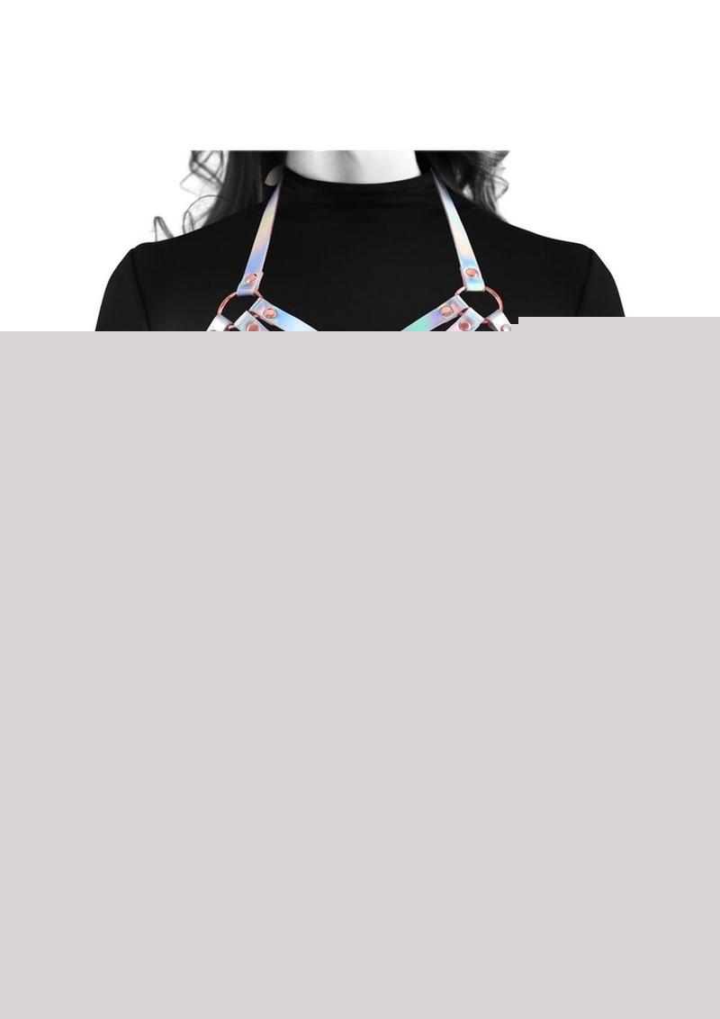 Cosmo Harness Vamp Chest Harness - Multicolor/Rainbow - Large/XLarge