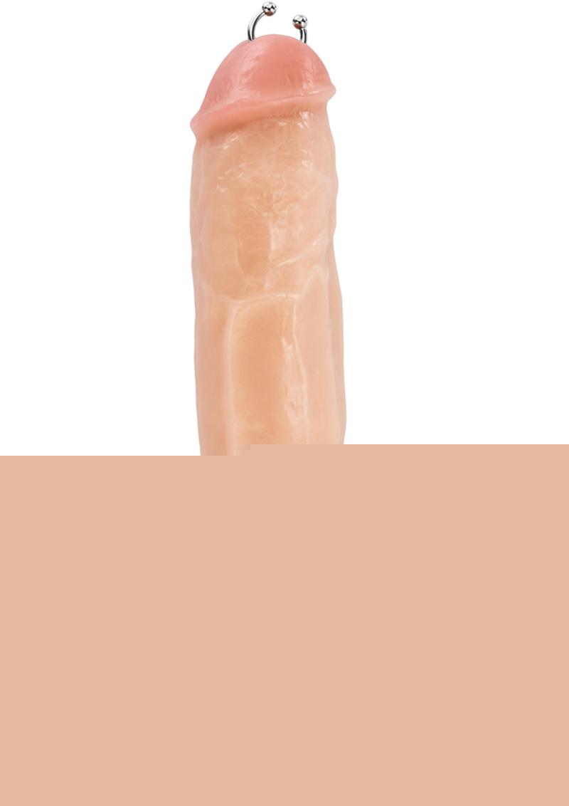 Loverboy Bad Boy Next Door Vibrating Dildo with Balls - Flesh/Vanilla - 13in