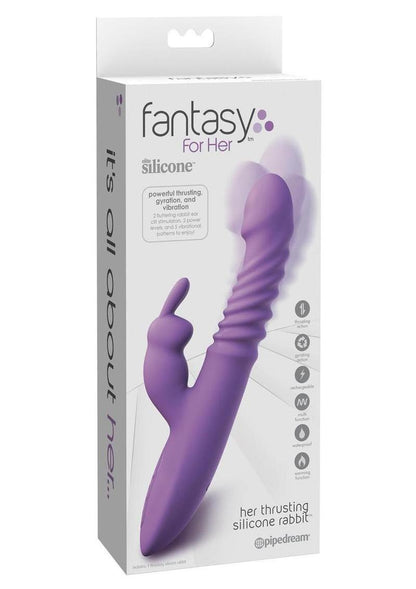 Fantasy For Her Thrusting Silicone Rabbit Multi Function Rechargeable Waterproof - Purple