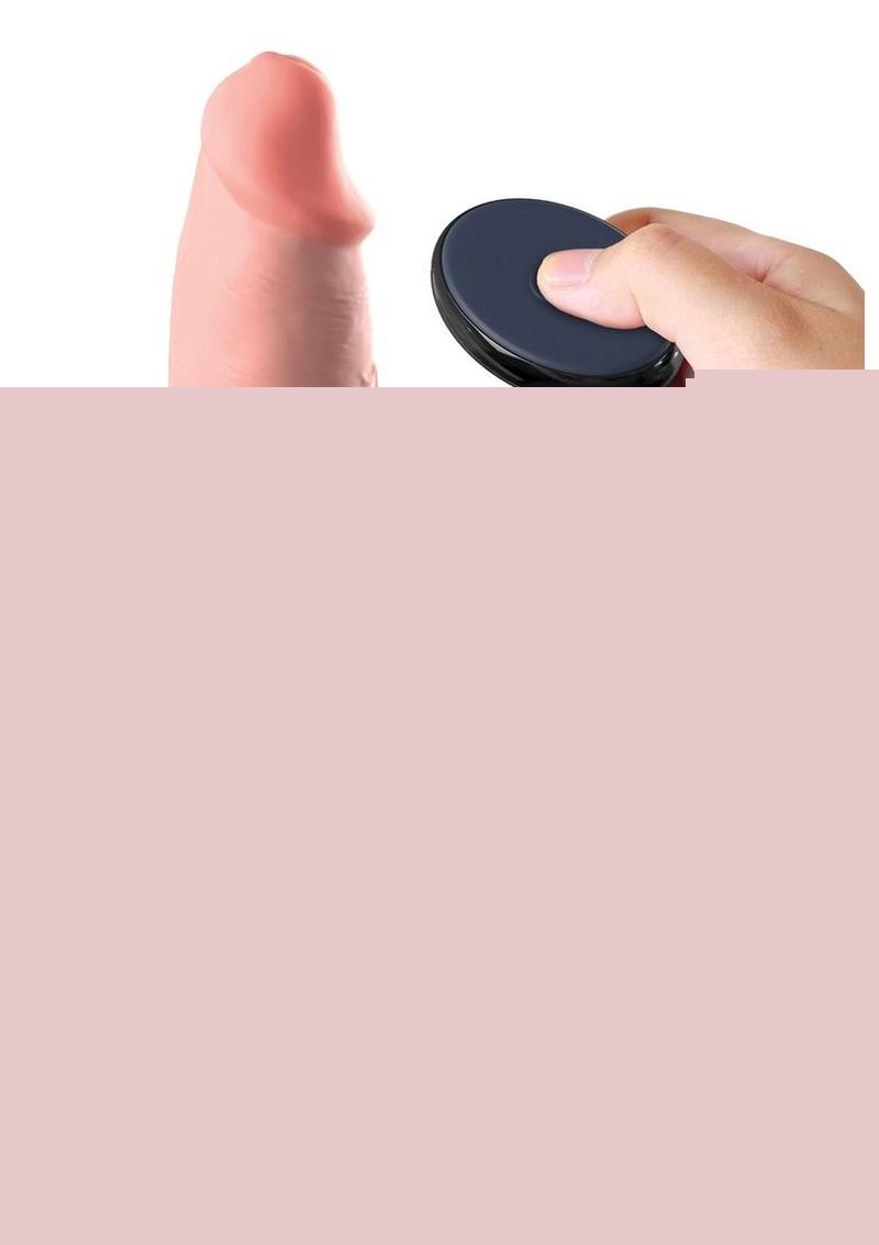 Fantasy X-Tensions Elite Silicone Vibrating 9in Sleeve with 3in Plug and Remote - Vanilla