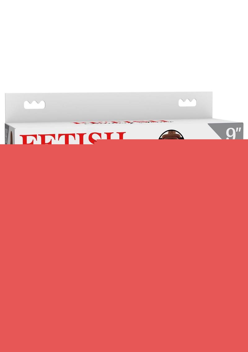 Fetish Fantasy Series Vibrating Hollow Strap-On Dildo with Balls and Harness with Remote Control - Chocolate - 9in