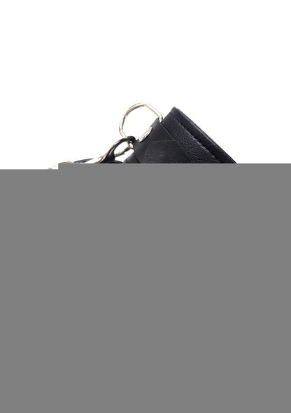 Fetish Play Wrist Cuffs Vegan Leather - Black