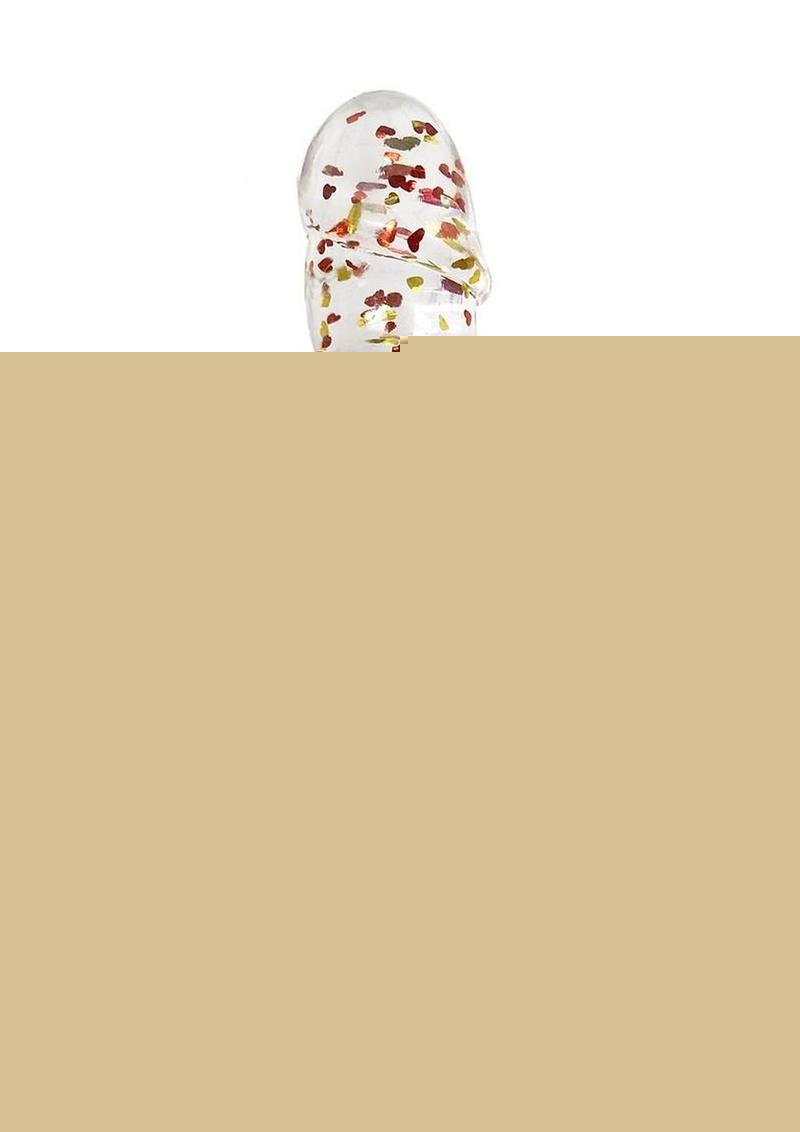 Glittergasm Swirl Clear Dildo with Suction Cup - Orange/Red/Golden Glitter - Gold/Orange/Red