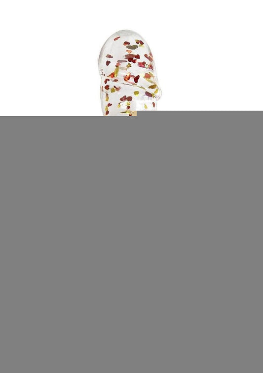 Glittergasm Swirl Clear Dildo with Suction Cup - Orange/Red/Golden Glitter - Gold/Orange/Red