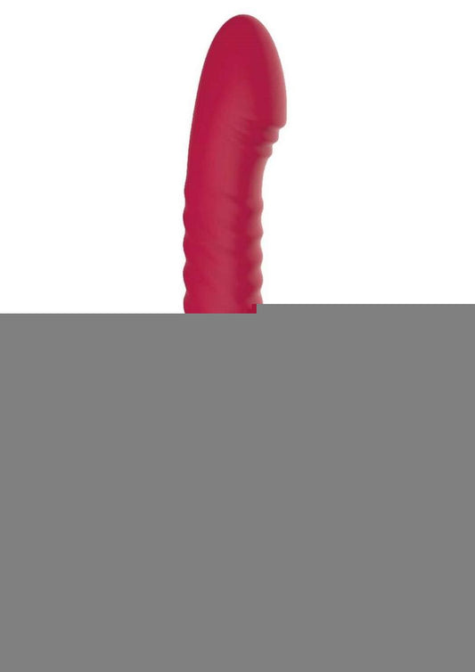 Goddess Thrusting Delight Rechargeable Silicone Dual Stimulating Vibrator - Red