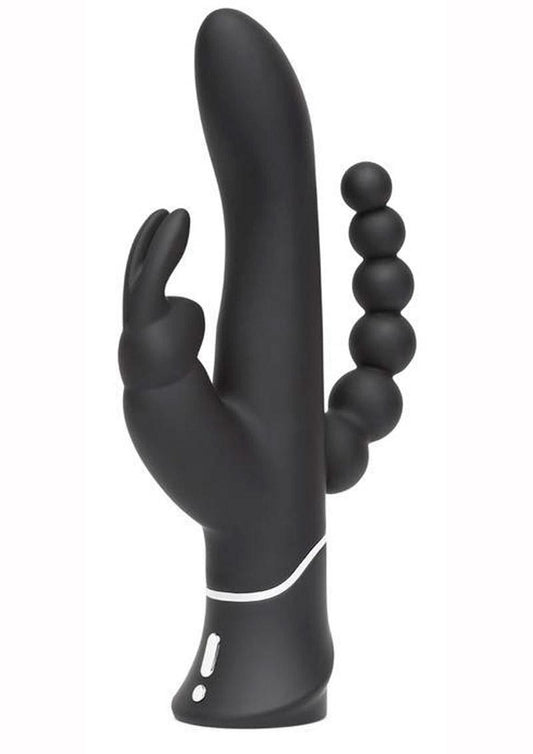Happy Rabbit Triple Curve Silicone Rabbit Vibrator - Black