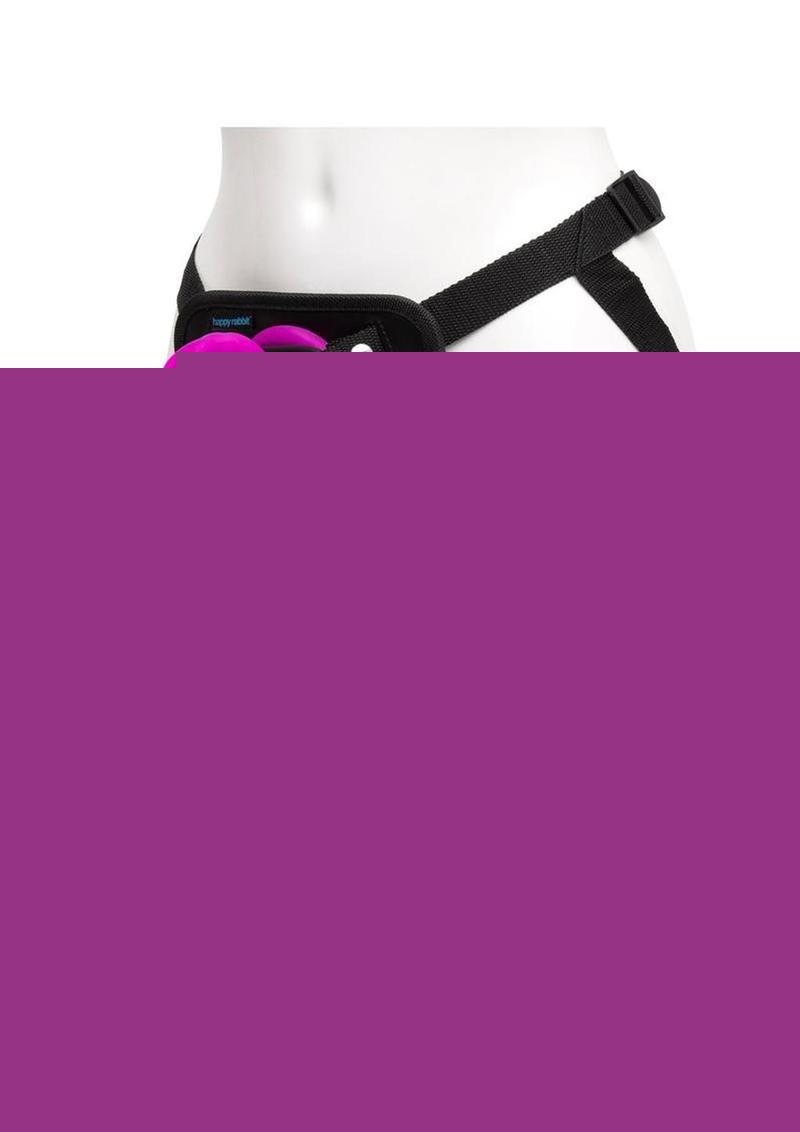 Happy Rabbit Vibrating Strap-On Silicone Vibrating Harness - Purple - Set