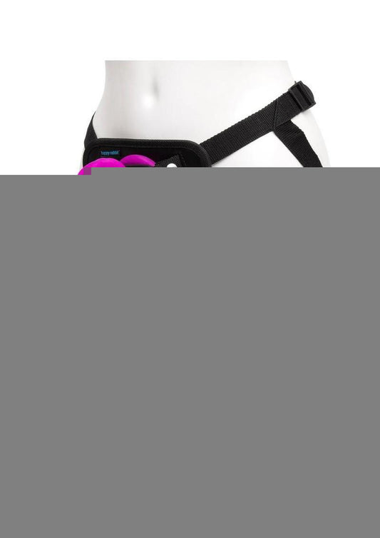 Happy Rabbit Vibrating Strap-On Silicone Vibrating Harness - Purple - Set