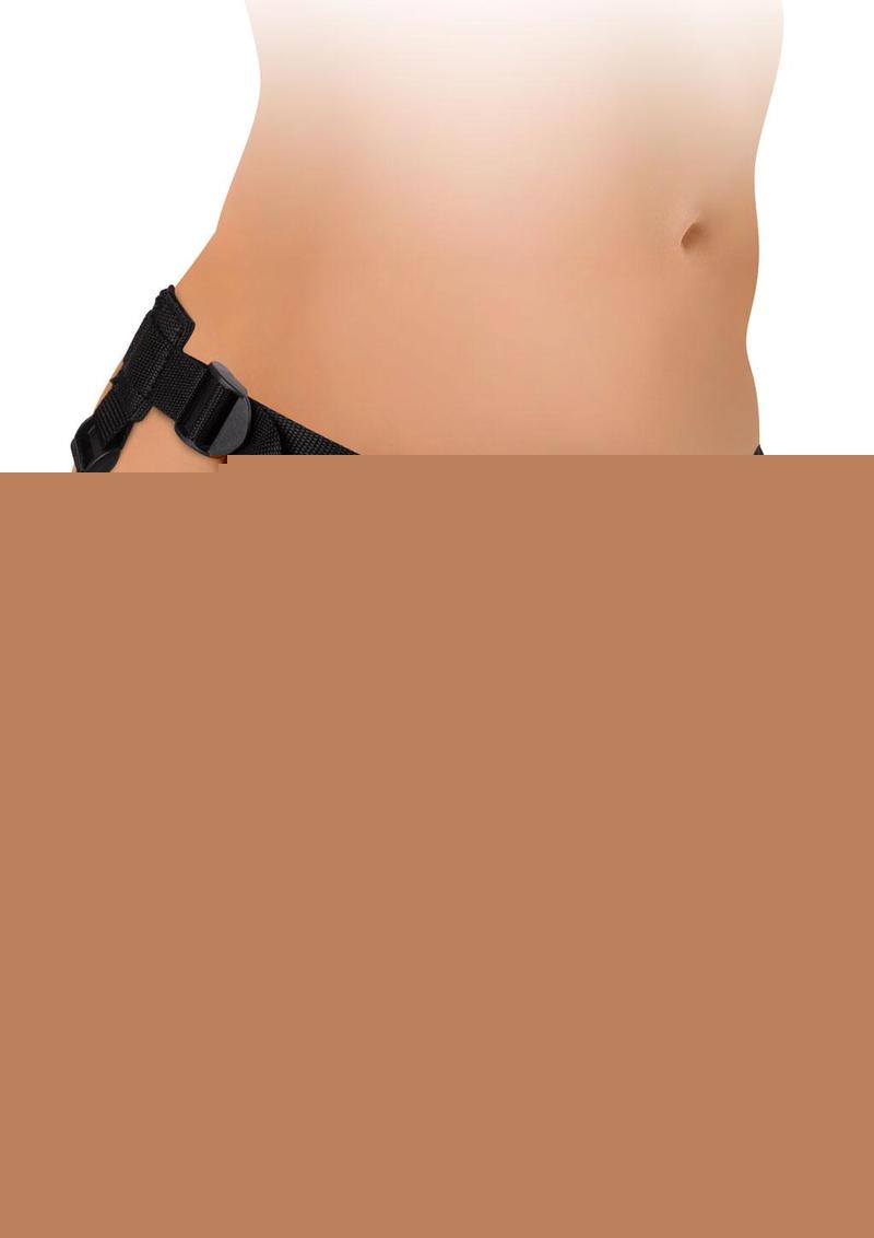 King Cock Beginner's Silicone Body Dock Strap-On Kit with Dildo - Black/Vanilla - 6in