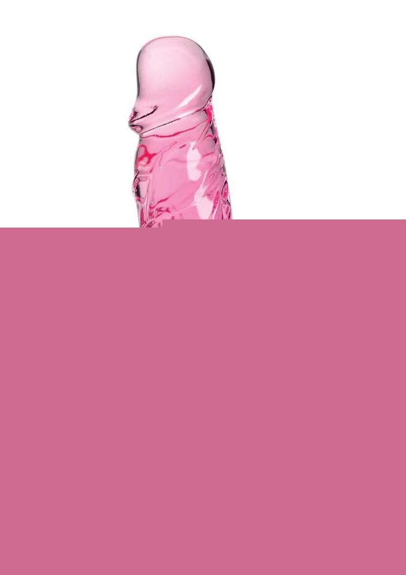 King Cock Clear Dildo with Balls - Clear/Pink - 8in