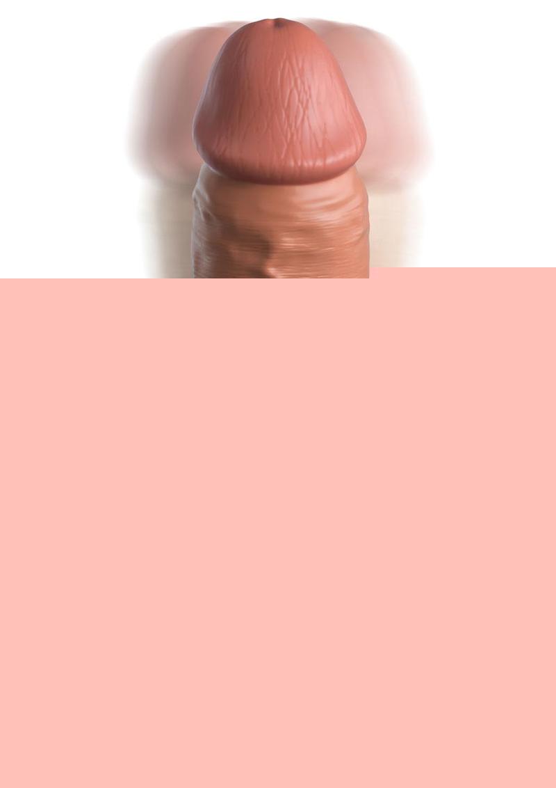 King Cock Elite Dual Density Vibrating Rechargeable Silicone Dildo with Remote Control Dildo - Caramel - 8in