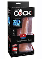 King Cock Plus Triple Density Dildo - Caramel - 7in