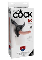 King Cock Strap-On Harness with Dildo - Vanilla - 7in