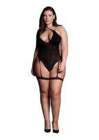 Le Desir Shade Metis Xvi Body with Garter and Crossed Neckline - Black - Queen
