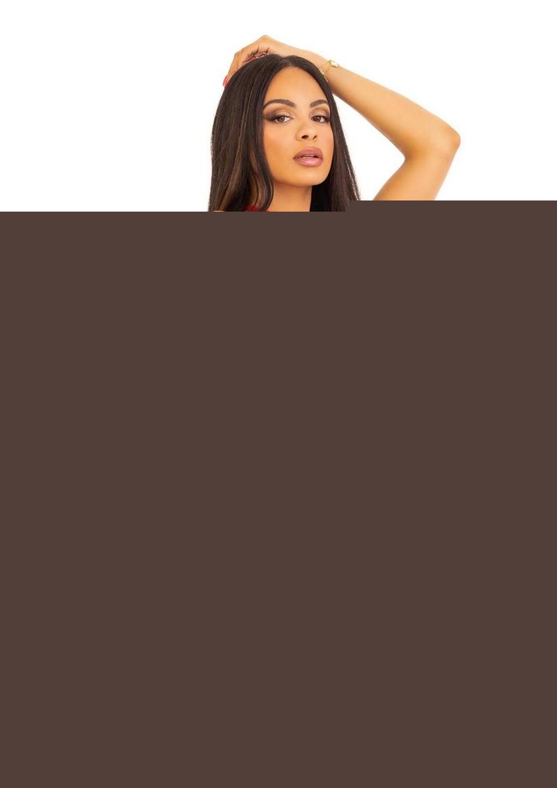 Leg Avenue Lace and Net Keyhole Crossover Halter Teddy