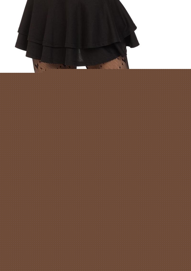 Leg Avenue Love Struck Heart Net Tights - Black - One Size