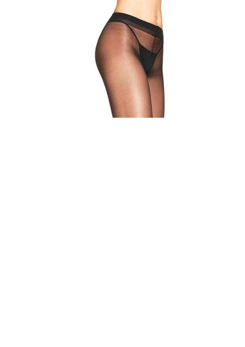 Leg Avenue Lycra Sheer to Waist Support Pantyhose - Black - One Size