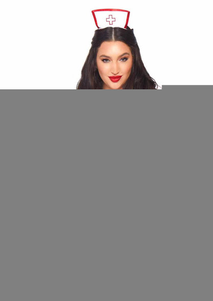 Leg Avenue Nightshift Nurse - Red/White - Queen - 3 Piece/Set