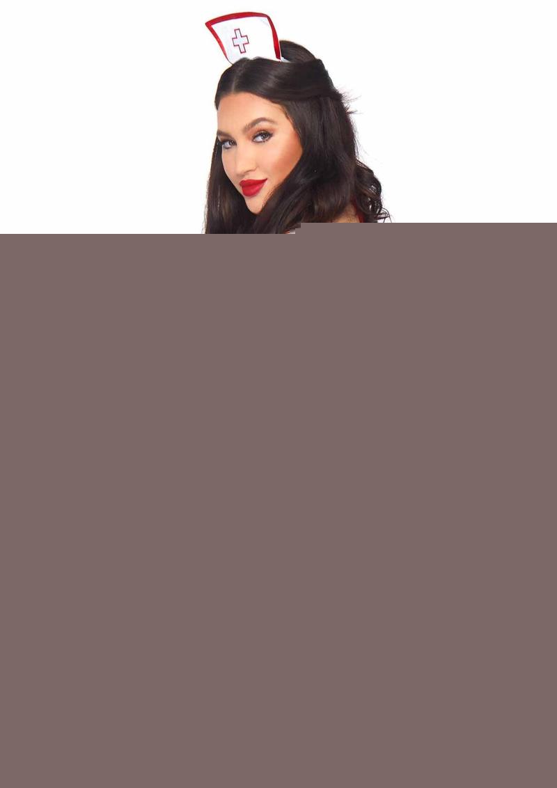 Leg Avenue Nightshift Nurse - Red/White - Queen - 3 Piece/Set