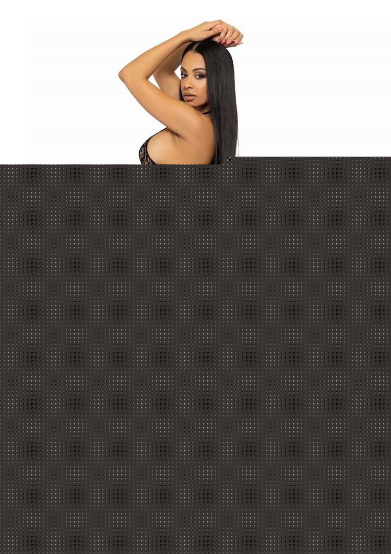 Leg Avenue Seamless Heart Net Suspender Bodystocking - Black - One Size