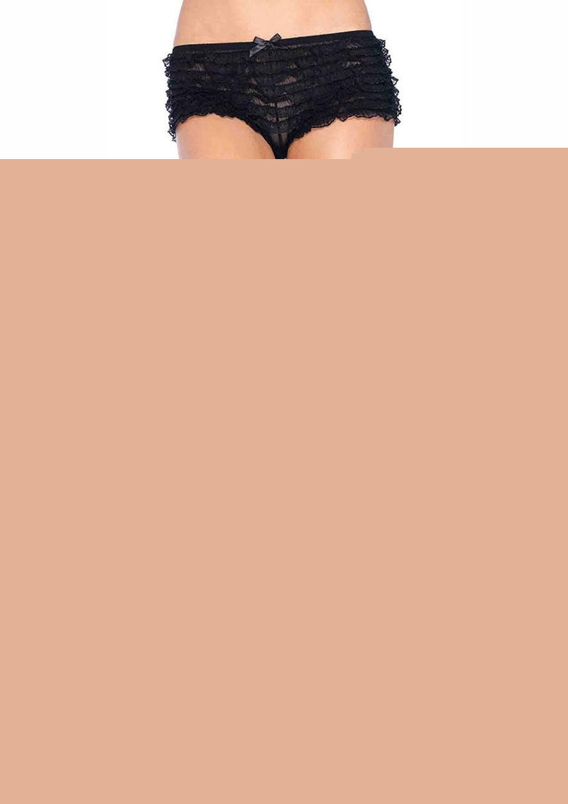 Leg Avenue Stay Up Lycra Sheer Thigh High with 3in Lace Top - Black - One Size