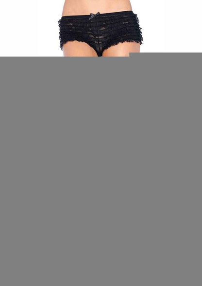 Leg Avenue Stay Up Lycra Sheer Thigh High with 3in Lace Top - Black - One Size