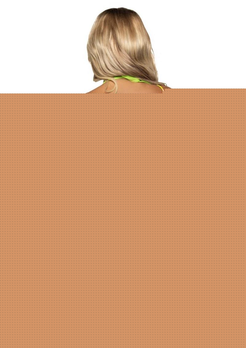 Leg Avenue Woven Twist Net Backless Maxi Dress - One Size - Lemon - Yellow - One Size