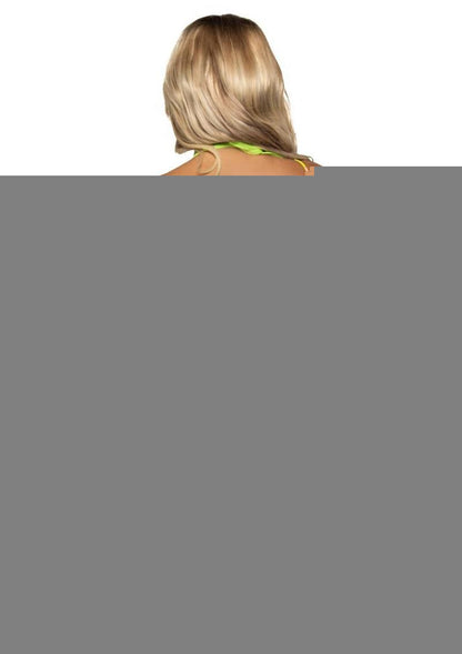 Leg Avenue Woven Twist Net Backless Maxi Dress - One Size - Lemon - Yellow - One Size