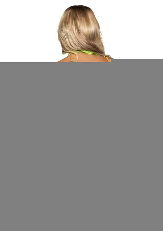 Leg Avenue Woven Twist Net Backless Maxi Dress - One Size - Lemon - Yellow - One Size