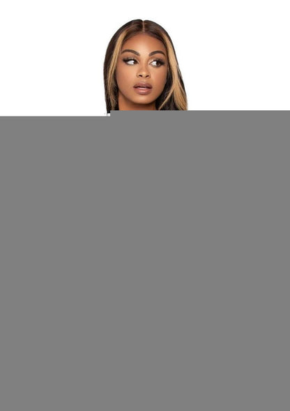 Leg Avenue Zig Zag Net Gauntlet Sleeve Crop Top and Mini Skirt