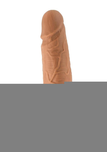 Lock On Dynamite Dildo with Suction Cup Adapter - Caramel - 7in